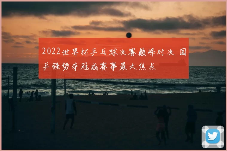 2022世界杯乒乓球决赛巅峰对决 国乒强势夺冠成赛事最大焦点